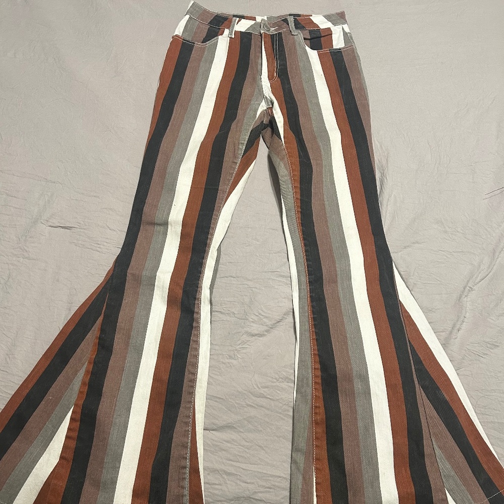 Striped flared jeans